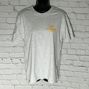 Hanes Light Gray T-Shirt with Gold Navy Aircrew Design